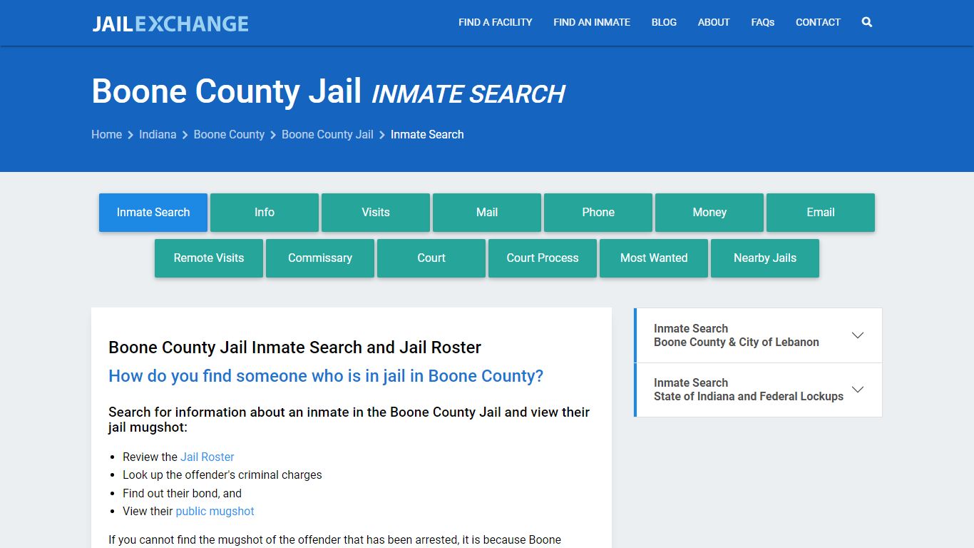 Inmate Search: Roster & Mugshots - Boone County Jail, IN